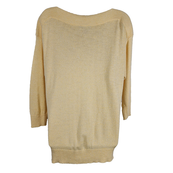 Chico's Women Pullover Sweater Size 1 US Medium Boat Neck Ribbed 3/4 sleeve Knit - Picture 2 of 9